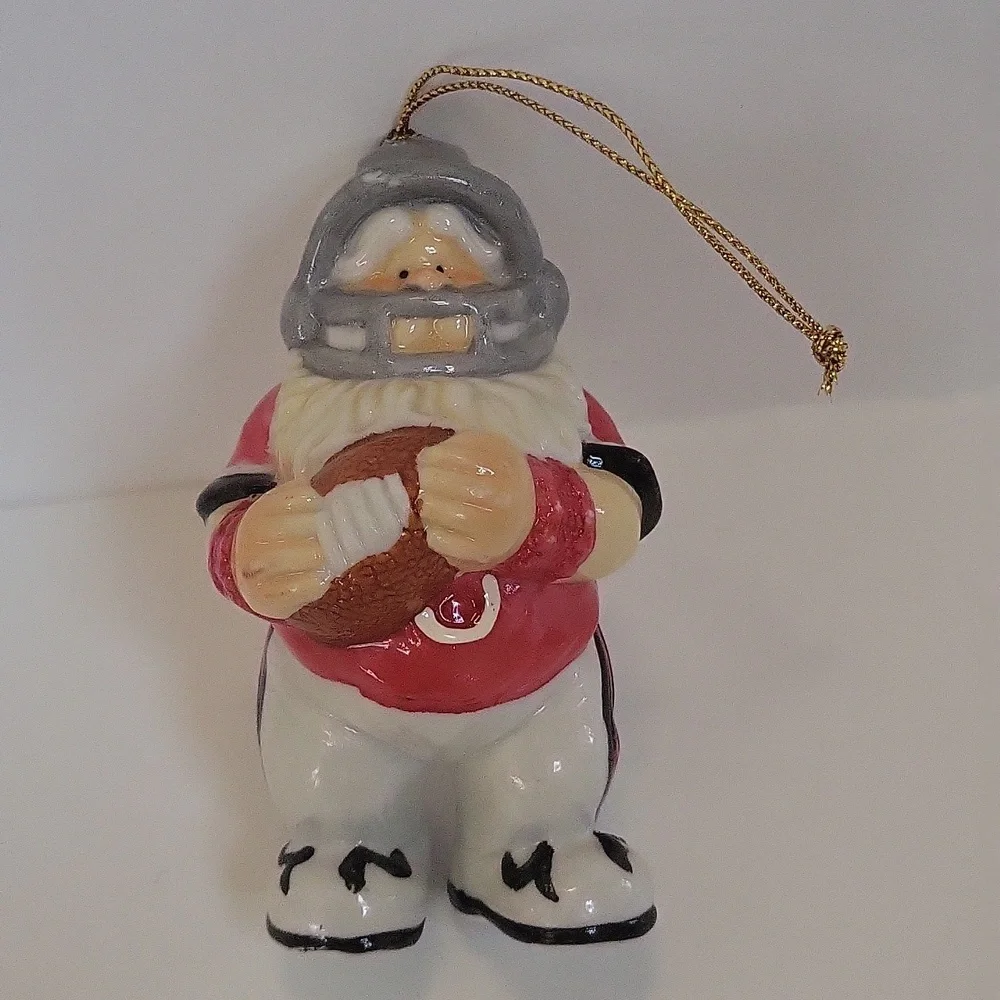 Mini Porcelain Santa Claus Number 8 Football Player